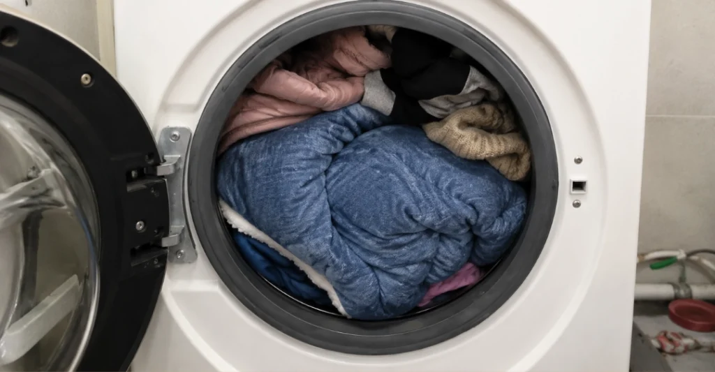 Máy giặt Midea bị quá tải quần áo chăn mền