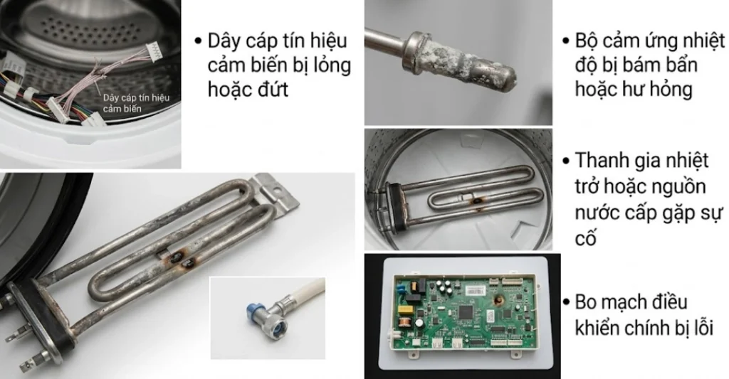 Các nguyên nhân kỹ thuật dẫn đến lỗi E34 trên máy giặt Midea