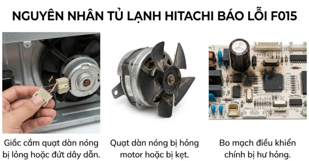 Nguyên nhân tủ lạnh Hitachi báo lỗi F015 thường gặp nhất