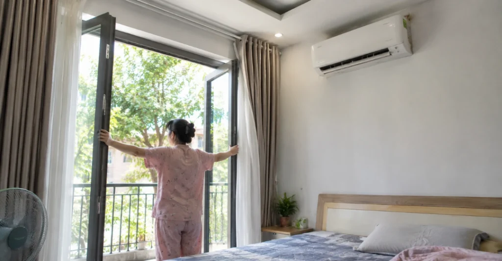 Mở toang cửa sổ thông thoáng phòng kín xua tan khí gas rò rỉ
