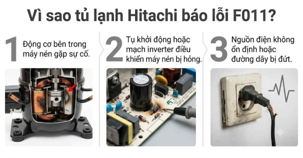 Vì sao tủ lạnh Hitachi báo lỗi F011