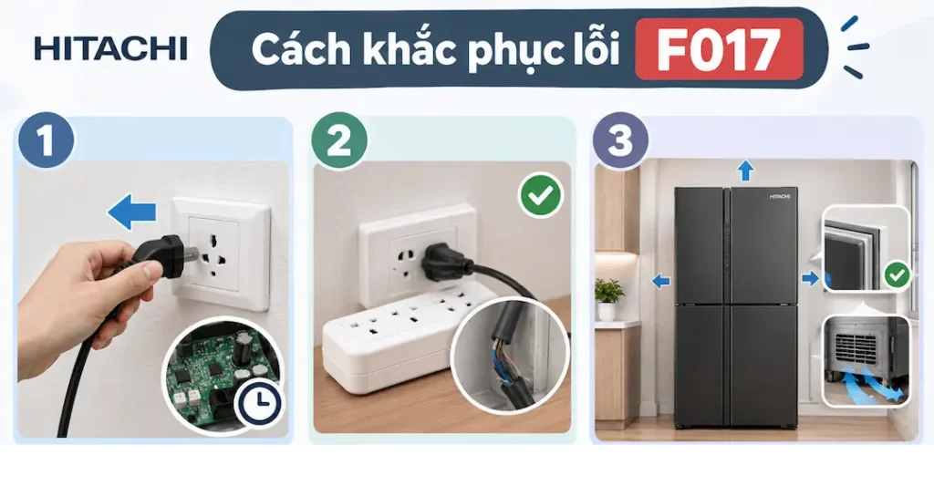 Các bước kiểm tra sơ bộ lỗi F017 tủ lạnh Hitachi tại nhà