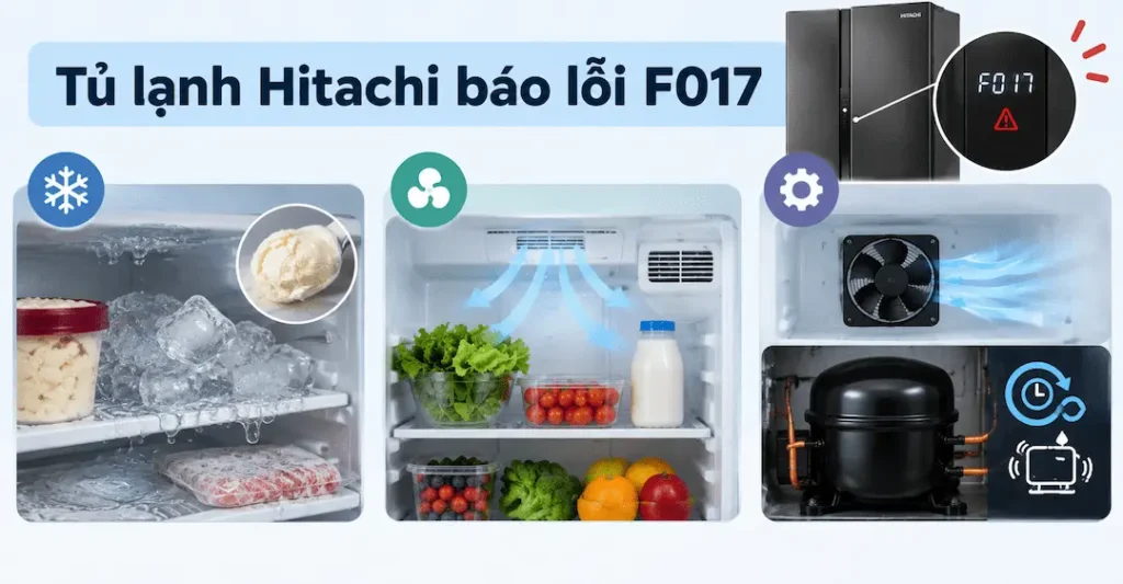 Dấu hiệu thực tế bên trong khoang chứa thực phẩm