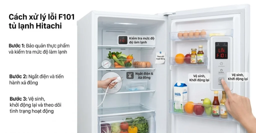 Cách xử lý lỗi F101 tủ lạnh Hitachi