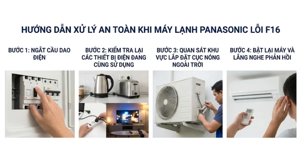Hướng dẫn xử lý an toàn tại nhà khi máy lạnh Panasonic lỗi F16
