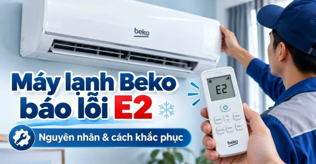 máy lạnh Beko báo lỗi E2