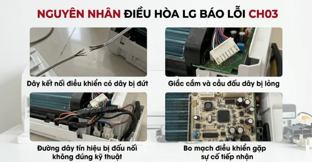Nguyên nhân điều hòa LG báo lỗi CH03