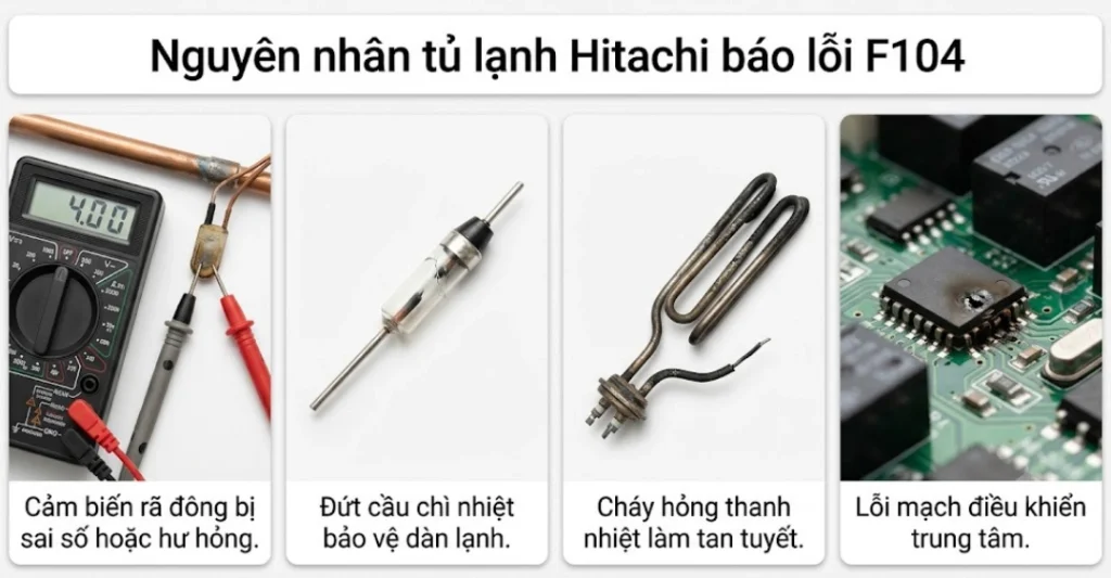 Nguyên nhân khiến tủ lạnh Hitachi báo lỗi F104