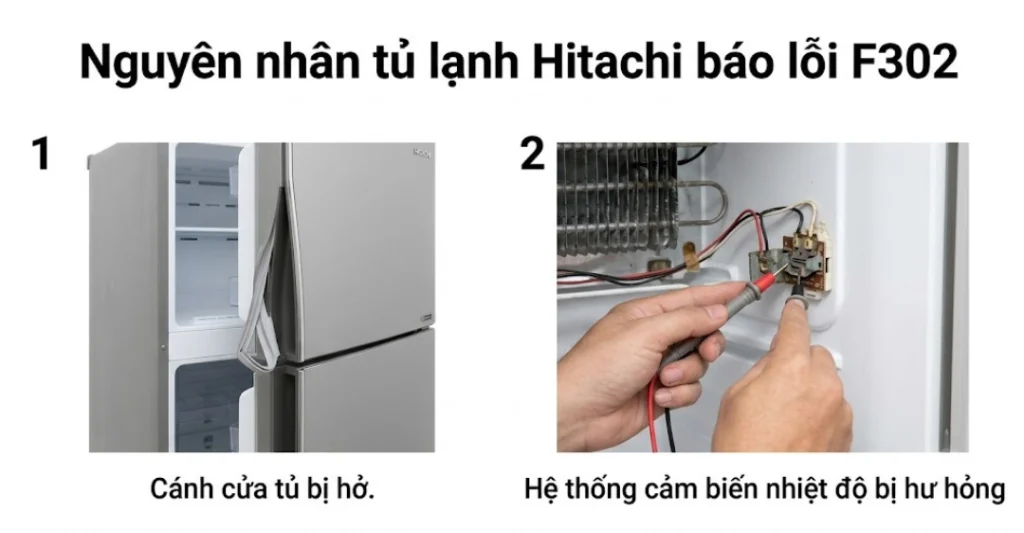 Nguyên nhân khiến tủ lạnh Hitachi báo lỗi F302
