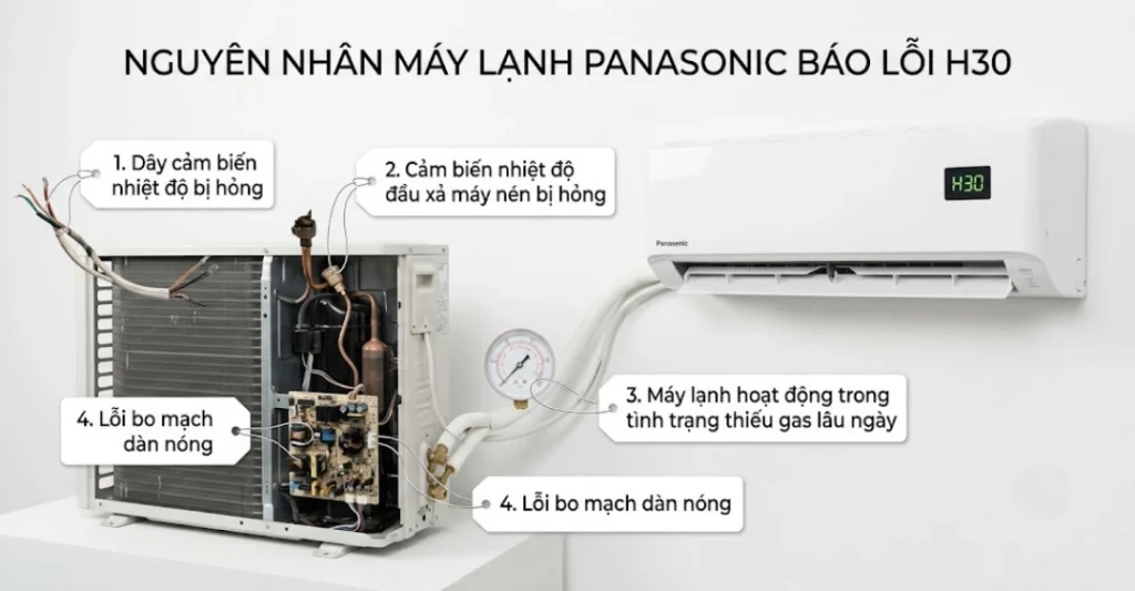 Những nguyên nhân khiến máy lạnh Panasonic báo lỗi H30
