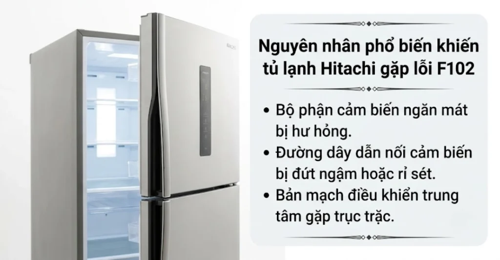 Nguyên nhân phổ biến khiến tủ lạnh Hitachi gặp lỗi F102