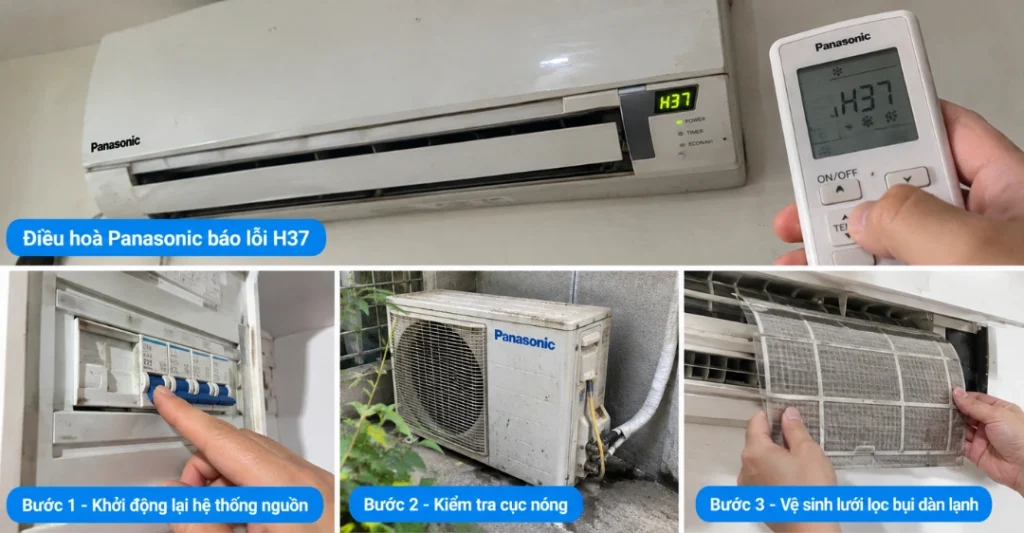 Cách sửa máy lạnh Panasonic báo lỗi H37