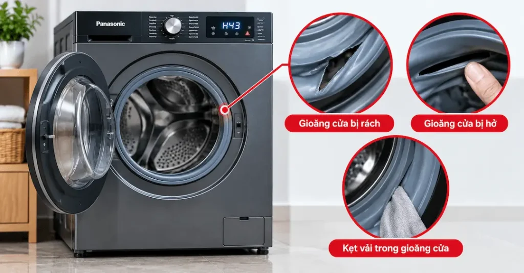 Gioăng cửa bị hở, rách hoặc kẹt vải