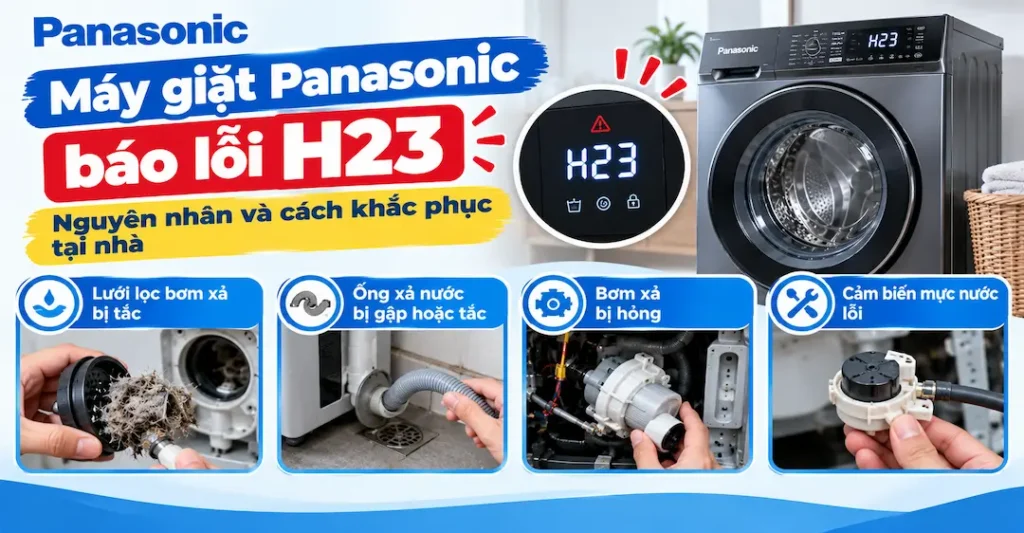 Máy giặt Panasonic báo lỗi H23