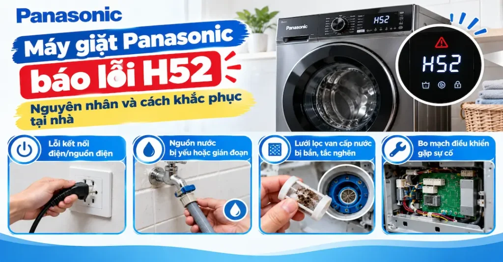 Máy giặt Panasonic báo lỗi H52