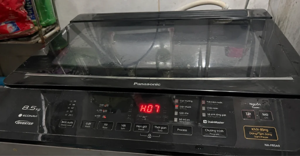 Lỗi H07 trên máy giặt Panasonic