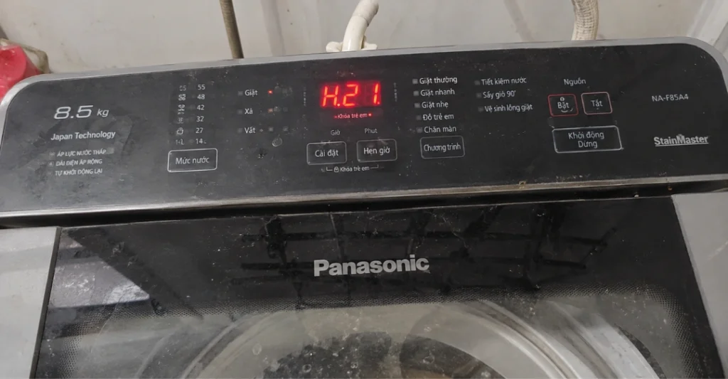 Lỗi H21 trên máy giặt Panasonic