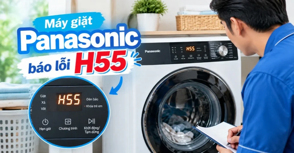 máy giặt Panasonic báo lỗi H55