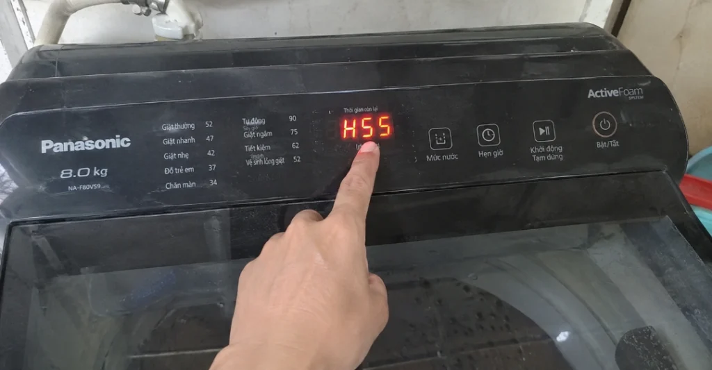 Lỗi H55 máy giặt Panasonic