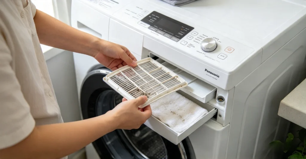 Vệ sinh bơm xả máy giặt Panasonic
