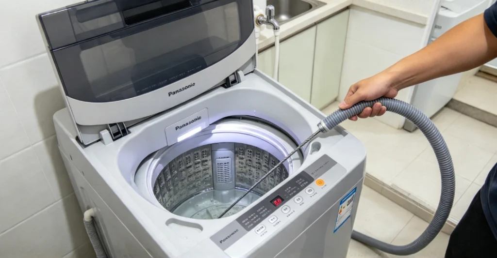 Kiểm tra ống xả máy giặt Panasonic