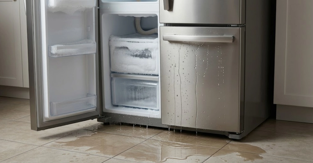Tủ lạnh chảy nước trước khi sửa